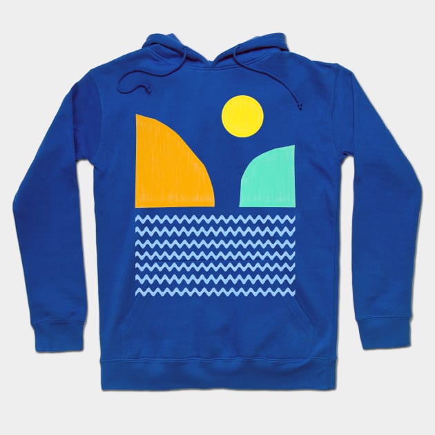 Minimalist Mountain Scene Hoodie by RockettGraph1cs